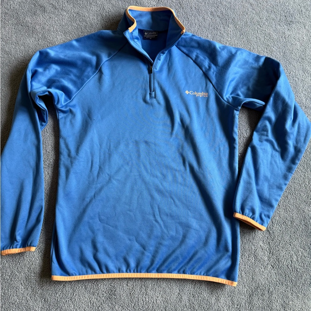 Columbia PFG Fishing Blue Quarter-Zip Pullover XS - Picture 5 of 10